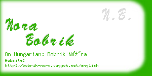 nora bobrik business card